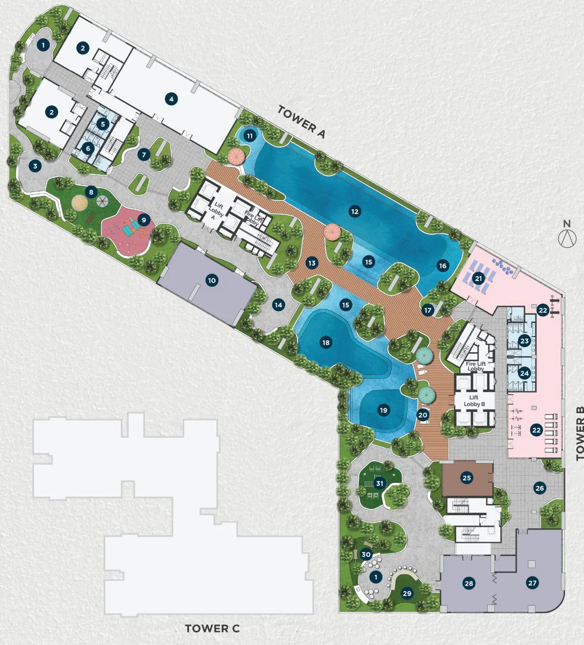 The developer’s plan of Level 7, with its own numbered markers.
